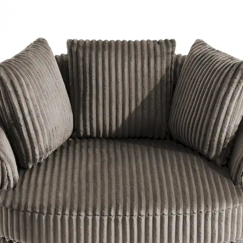 DREAMSIDEA Set di 2 poltrone a botte girevoli con braccioli incassati e rivestimento sfoderabile