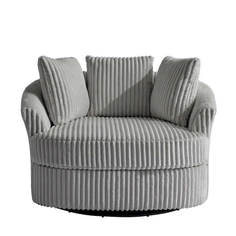 DREAMSIDEA Set di 2 poltrone a botte girevoli con braccioli incassati e rivestimento sfoderabile