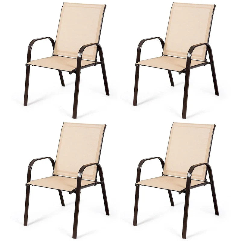 Costway Set 4 Sedie da Giardino Patio Esterno con Braccioli - Vedi Dettagli