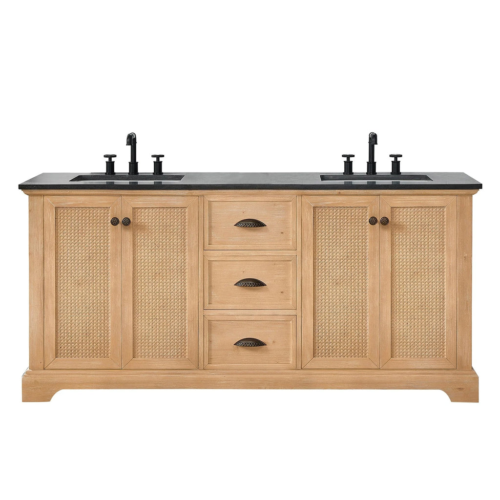 Mobile bagno Hervas con top in marmo naturale senza specchio