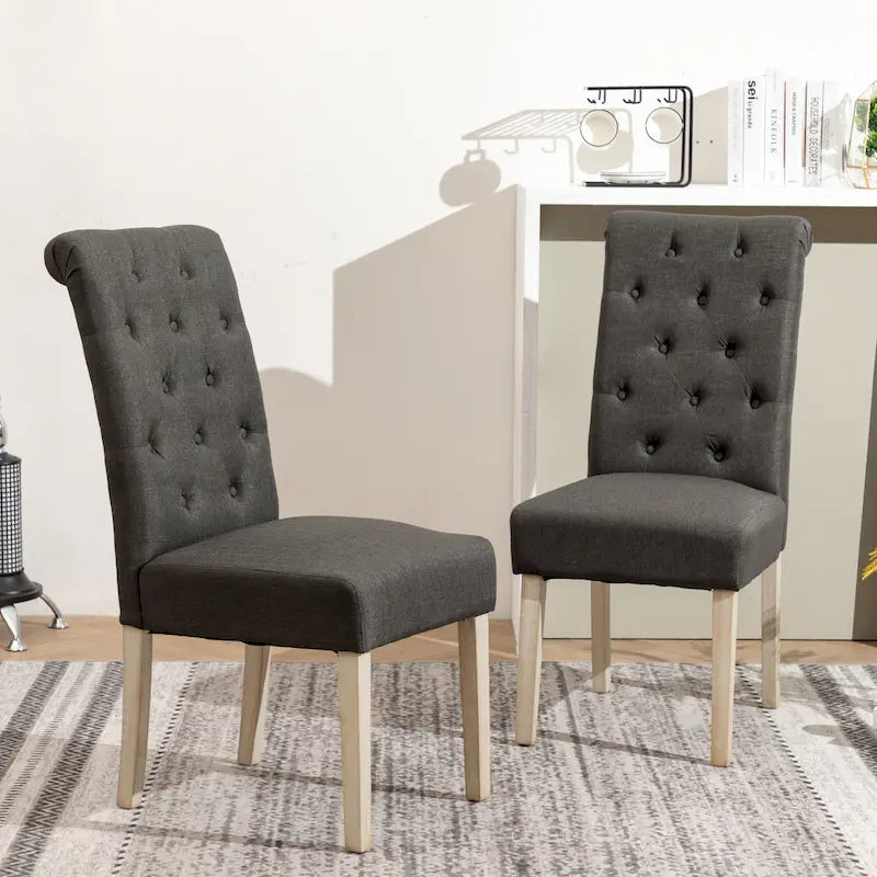 Set da pranzo da 5 pezzi, set di mobili da cucina in legno, tavolo rotondo con base a piedistallo incrociato e 4 sedie trapuntate