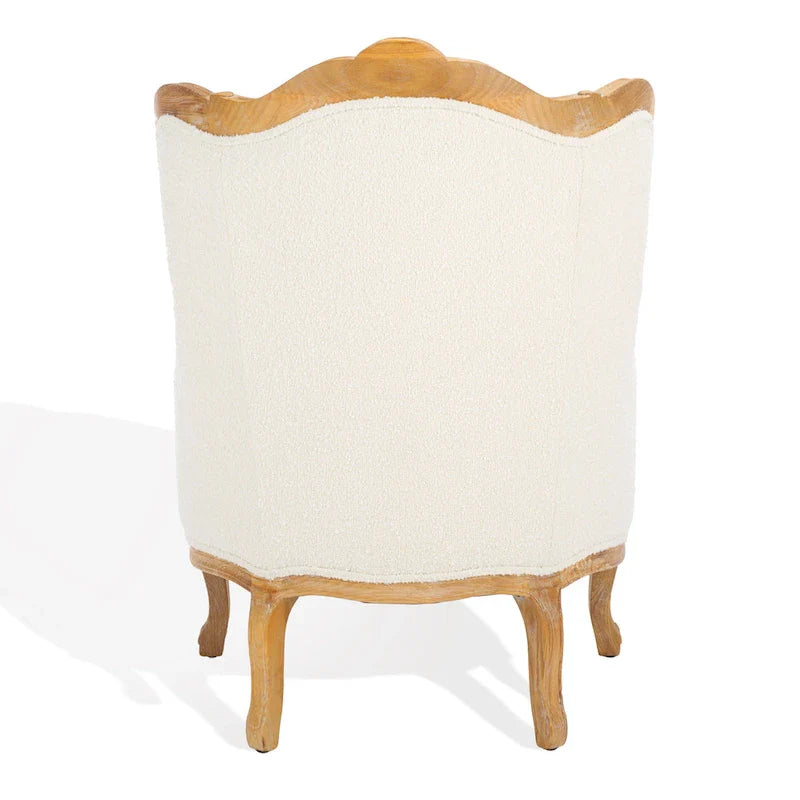SAFAVIEH Couture Kali Poltrona con orecchioni in lino naturale color rovere - 34Lx34Px40A