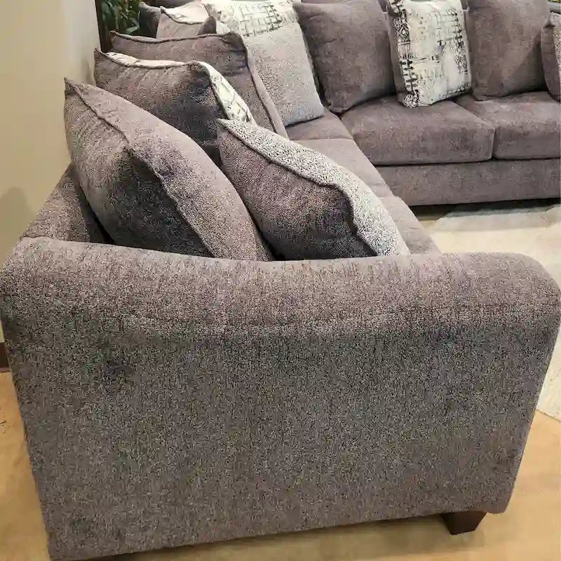 Set soggiorno 2 pezzi Davoz di Roundhill Furniture, divano e divanetto, Tori Slate