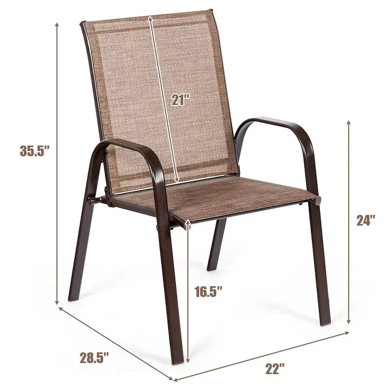 Costway Set 4 Sedie da Giardino Patio Esterno con Braccioli - Vedi Dettagli