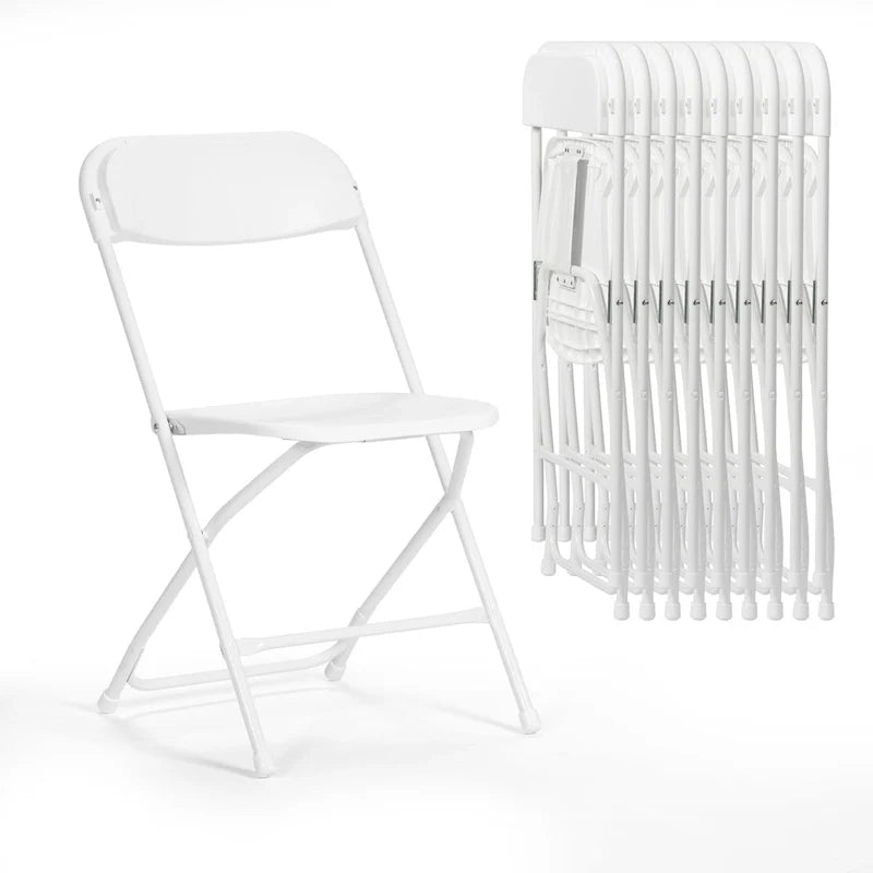 Sedia pieghevole in plastica da 10 pezzi capacità 158 kg per eventi, ufficio, matrimoni, feste, picnic, cucina, sala da pranzo