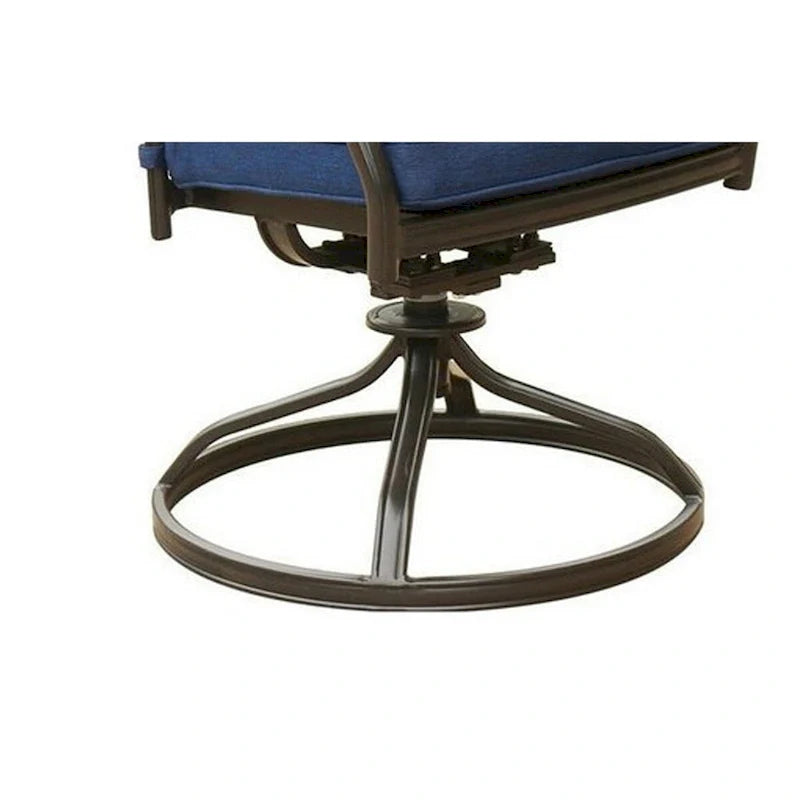 Sedia da pranzo girevole da esterno Wynn da 25 pollici moderna con cuscino, set da 2, blu