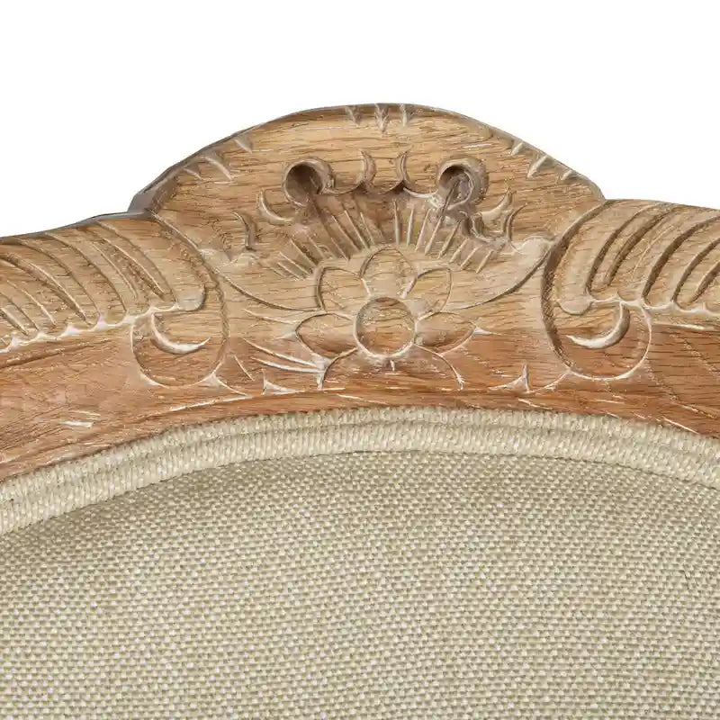 SAFAVIEH Couture Kali Poltrona con orecchioni in lino naturale color rovere - 34Lx34Px40A