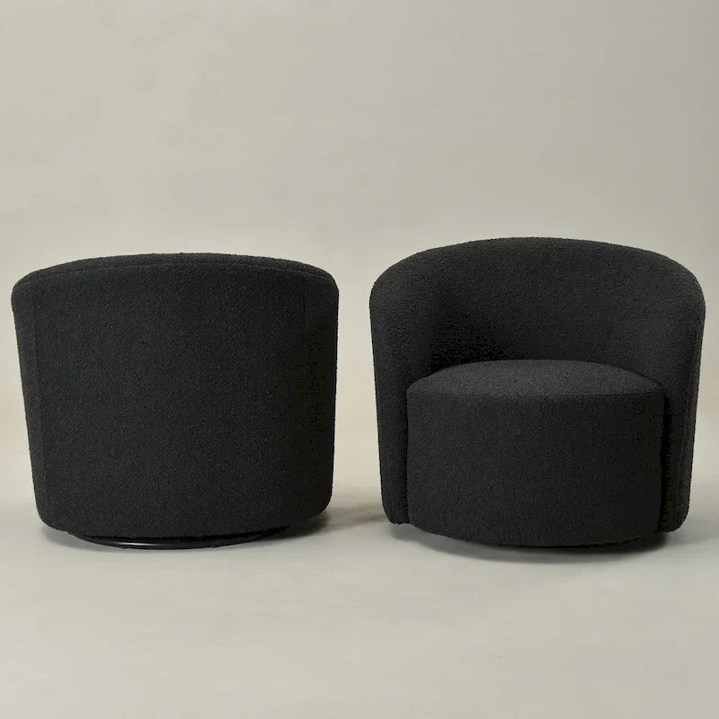 Poltrona girevole a barilotto imbottita KINWELL da 34 pollici (Set di 2)