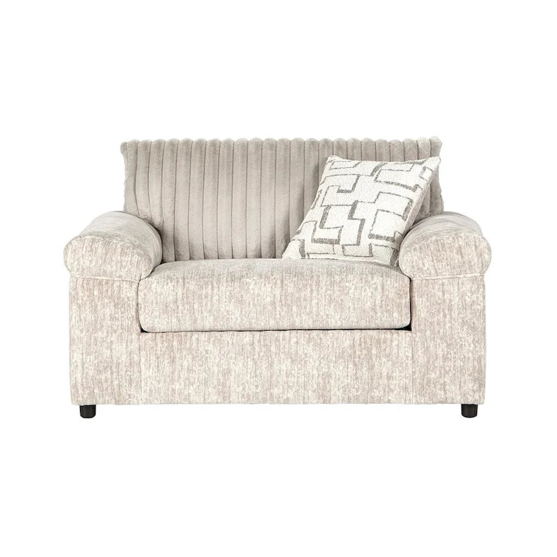 Set divano, divanetto e poltrona Cuddle in velluto a coste larghe Nason di Roundhill Furniture