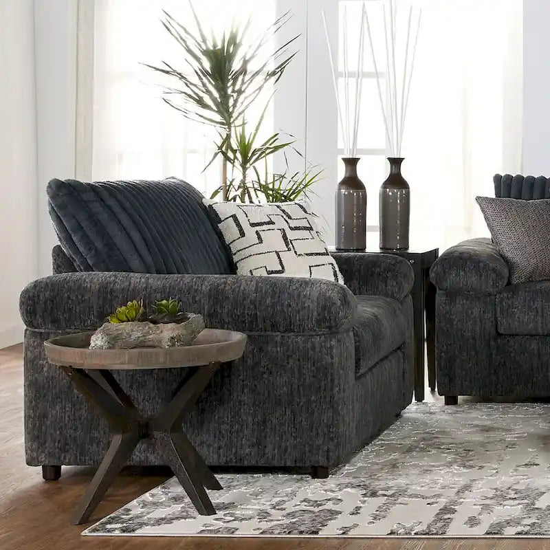 Set divano, divanetto e poltrona Cuddle in velluto a coste larghe Nason di Roundhill Furniture
