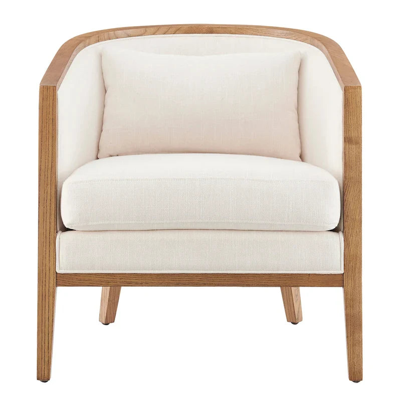 Poltrona d'Appoggio in Lino Tillman con Rattan
