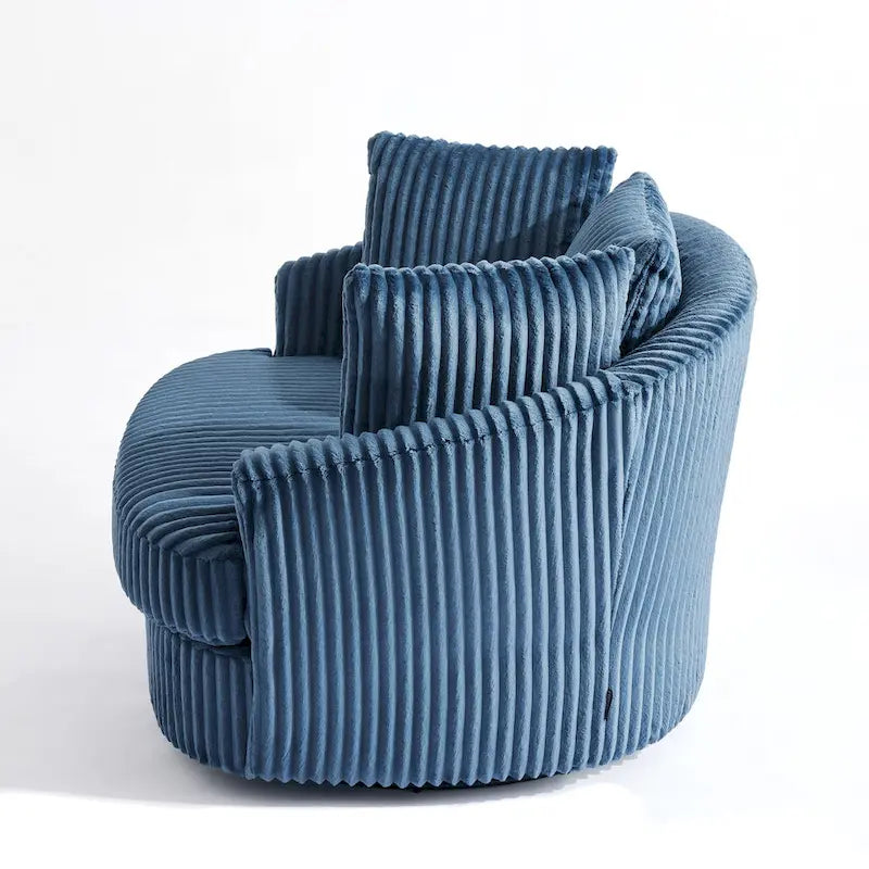 DREAMSIDEA Set di 2 poltrone a botte girevoli con braccioli incassati e rivestimento sfoderabile