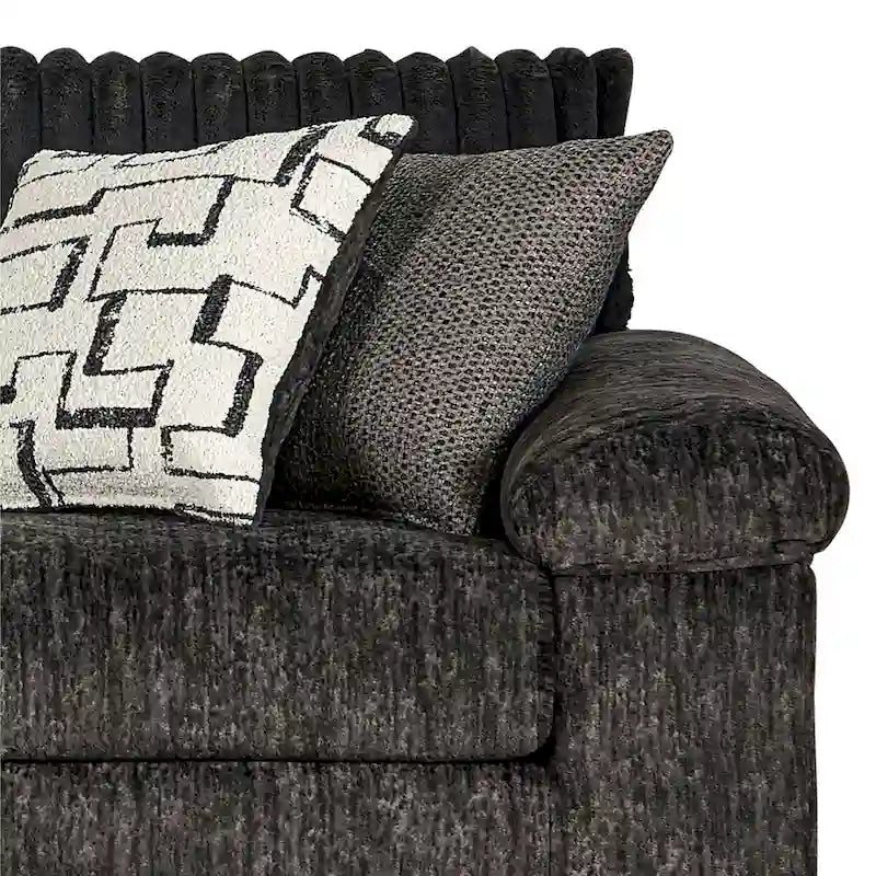 Set divano, divanetto e poltrona Cuddle in velluto a coste larghe Nason di Roundhill Furniture