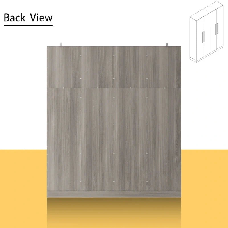 Armadio moderno freestanding in legno massiccio con ripiani