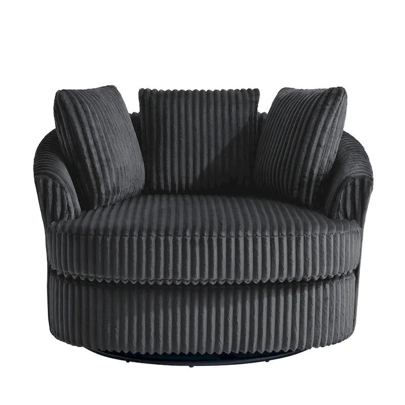 DREAMSIDEA Set di 2 poltrone a botte girevoli con braccioli incassati e rivestimento sfoderabile