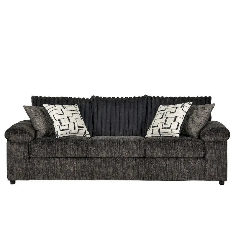 Set divano, divanetto e poltrona Cuddle in velluto a coste larghe Nason di Roundhill Furniture