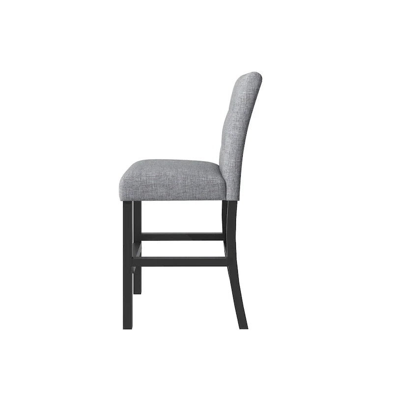 Set da pranzo da 5 pezzi ad altezza bancone, set tavolo da pranzo in legno con tavolo rettangolare e 4 sedie imbottite con schienale alto