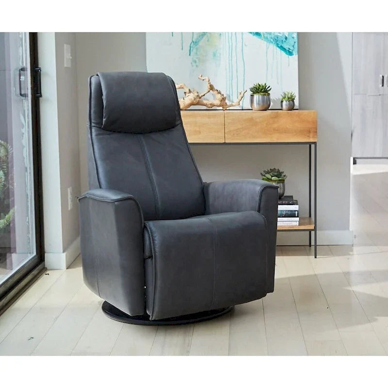 Poltrona reclinabile girevole Fjords Urban Leather